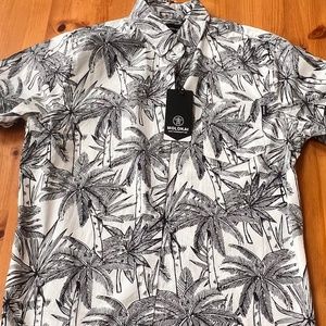 Molokai White and Black Palms Men's Buttondown